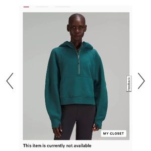 Lululemon Scuba Half zip oversized cropped in Jasper Green